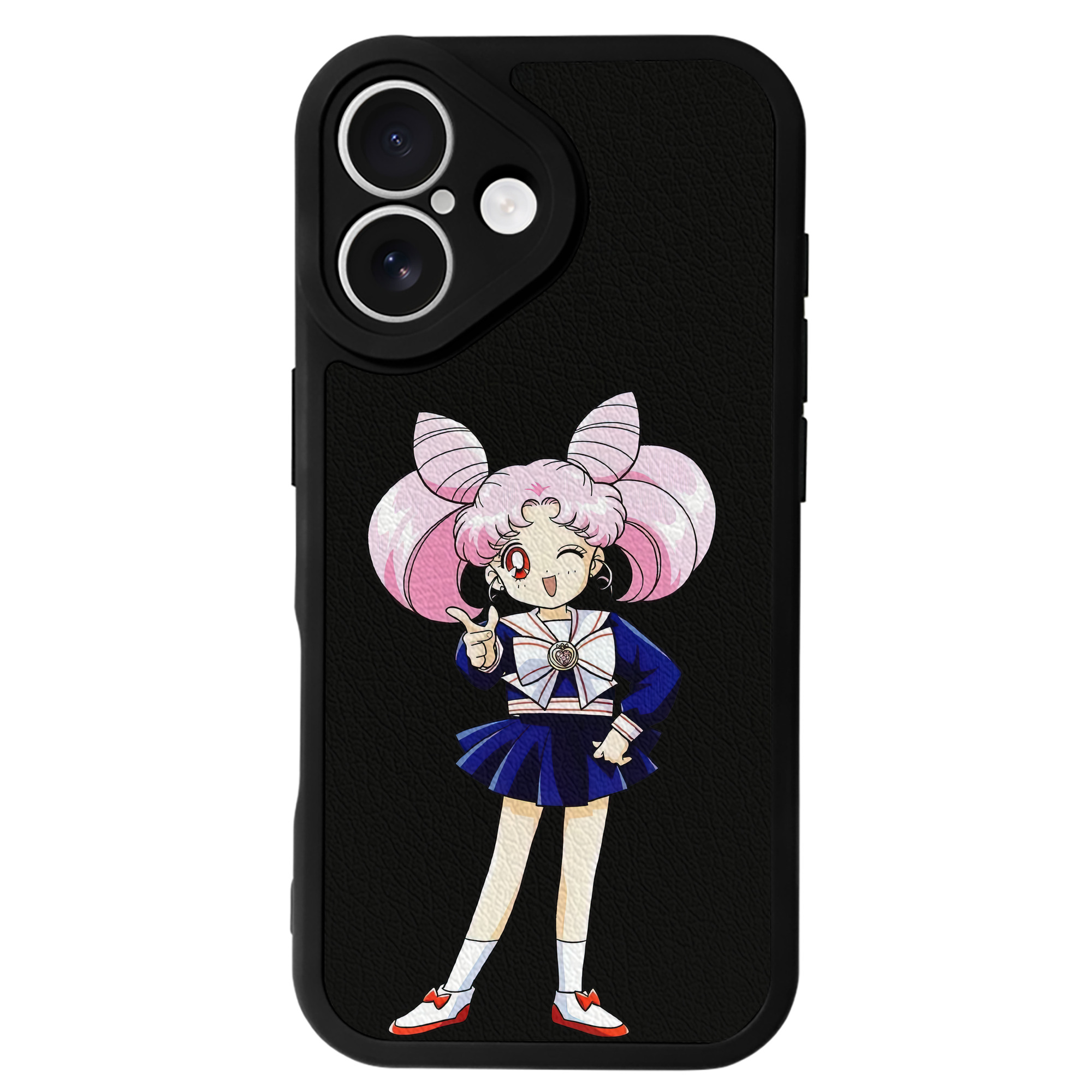 （画像用） 美少女戦士セーラームーン ちびうさ Sailor Moon Chibiusa Tsukino Usagi Small Lady Serenity 【iPhone 16シリーズ対応】シリコンスマホケース（レザー調） 材質：シリコン
